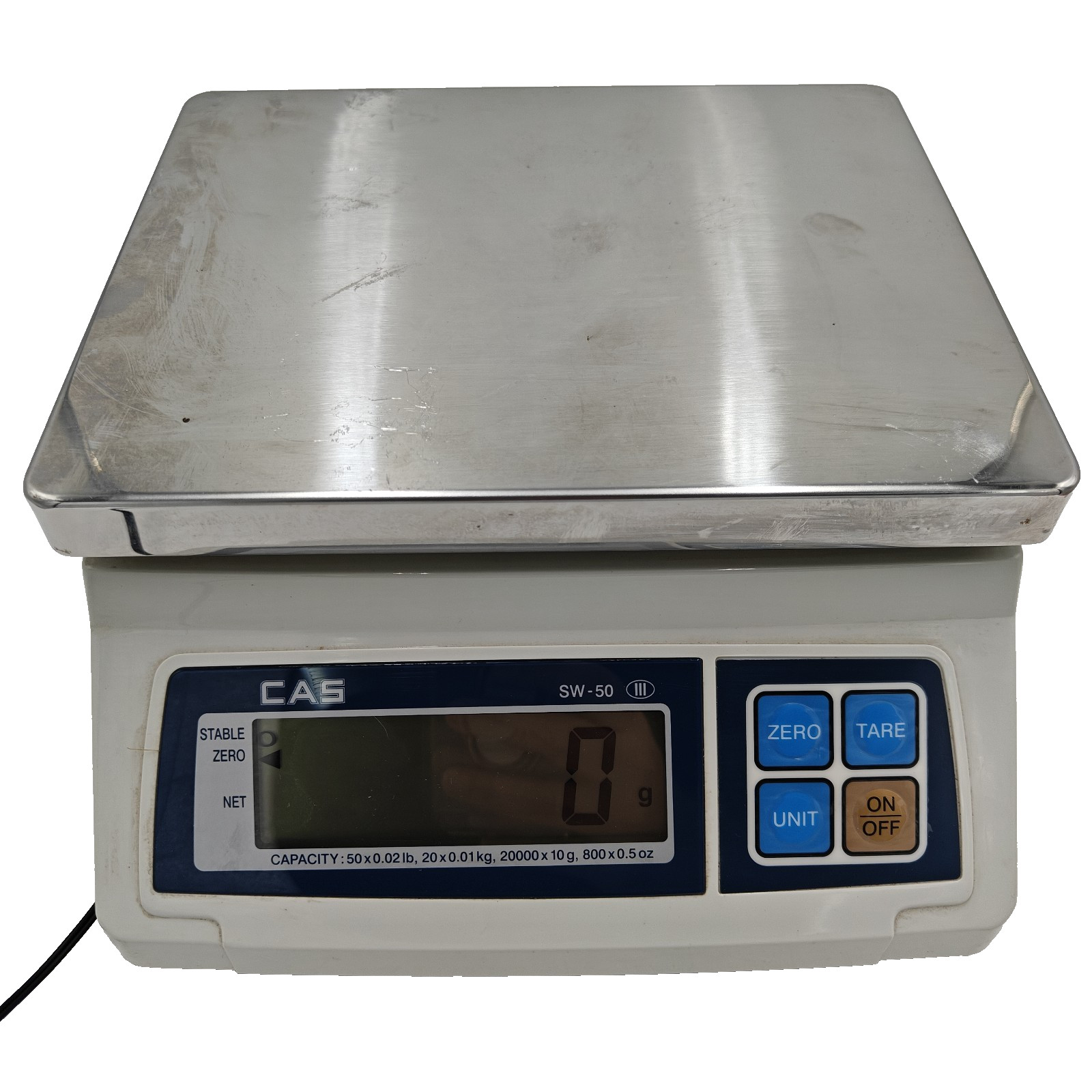 CAS SW-50 Digital Portion Control Scale 50 lb x .02 lb Tested Working