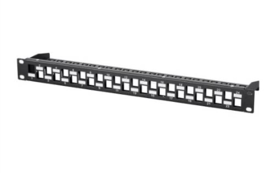 W Box OE-BP24HD 24 Port Blank Patch Panel High Density 1U 19" Rackmount Keystone