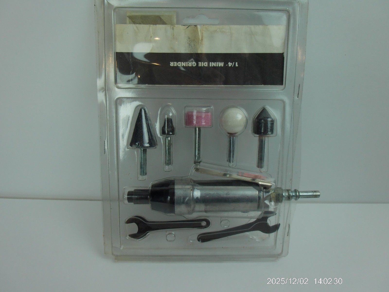 Mini Straight Die Grinder Air Tool 5 Grinding Stones, 2 Wrenches & Parts Sheet