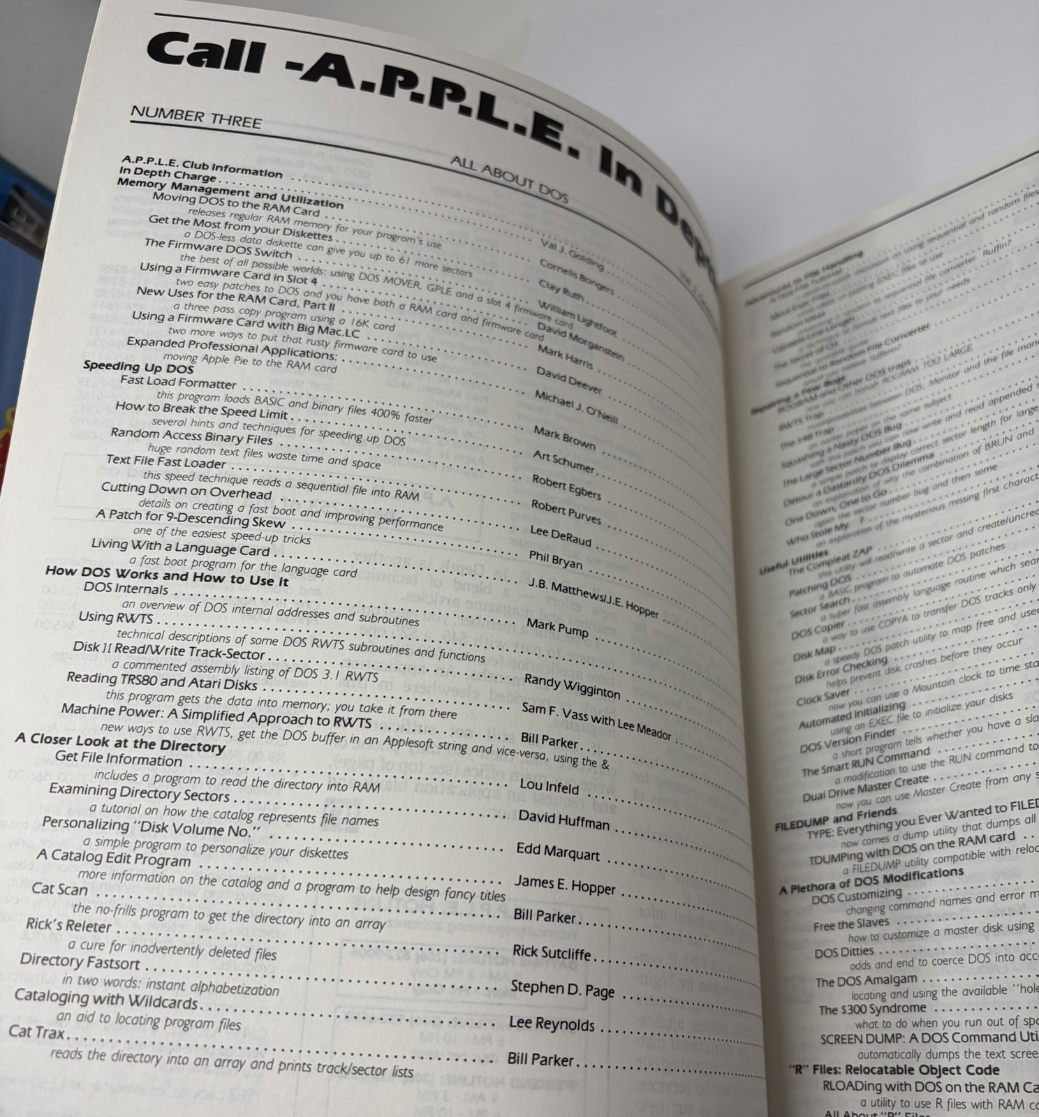 Call-A.P.P.L.E. Book No. Three All About DOS Computer User Group Circa 1978