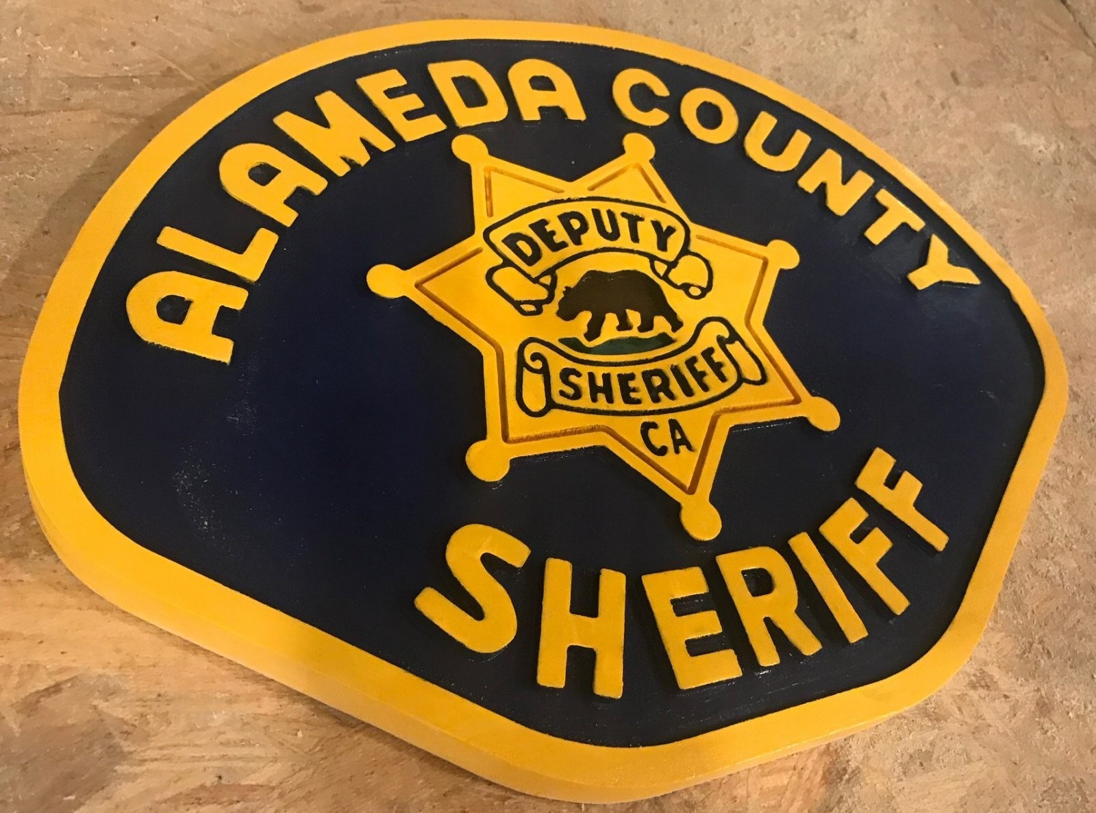Police Alameda County Sheriff 3D routed wood patch plaque Custom carved