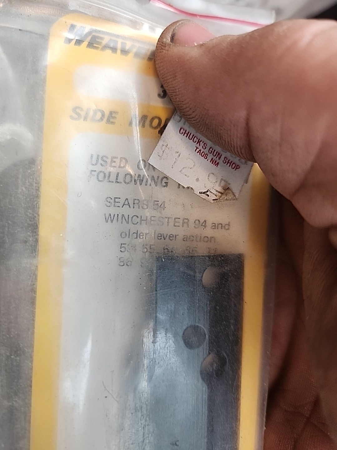 Weaver 3A Scope Base W/Screws Sears 54 Winchester 94 &older Levers NOS