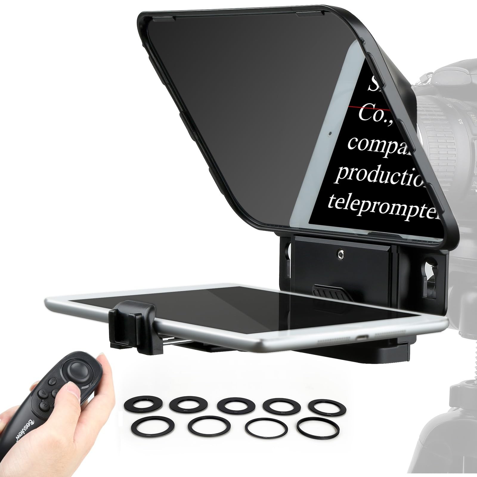 T3 Portable Teleprompter for & Smartphone, Prompter for iPad up to 10", 70/30...
