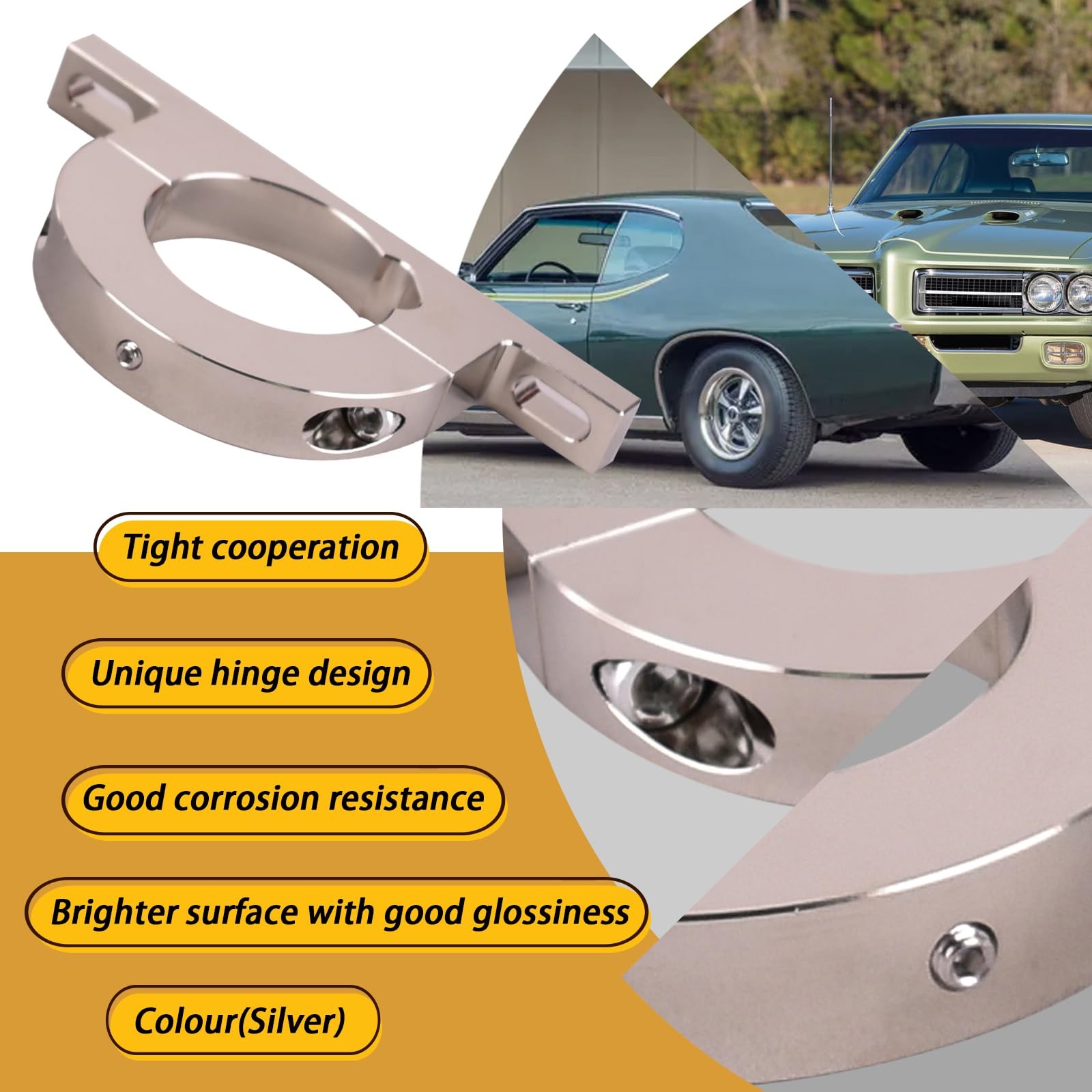 Universal Polished Brushed Silver Aluminum Keyed Steering Column Mount 2" Hole