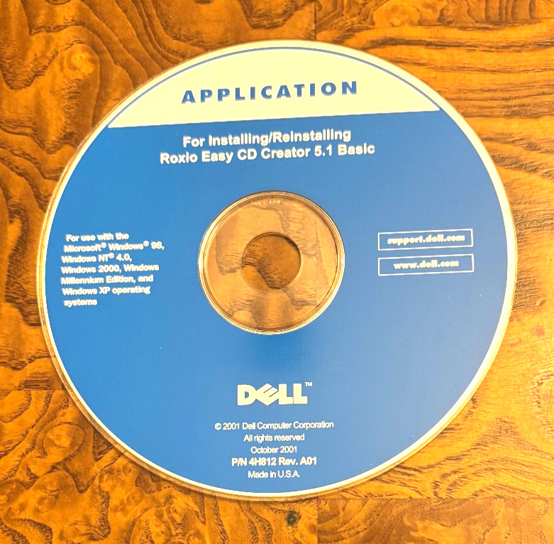 Dell For Installing/Reinstalling Roxio Easy CD Creator 5.1 Basic