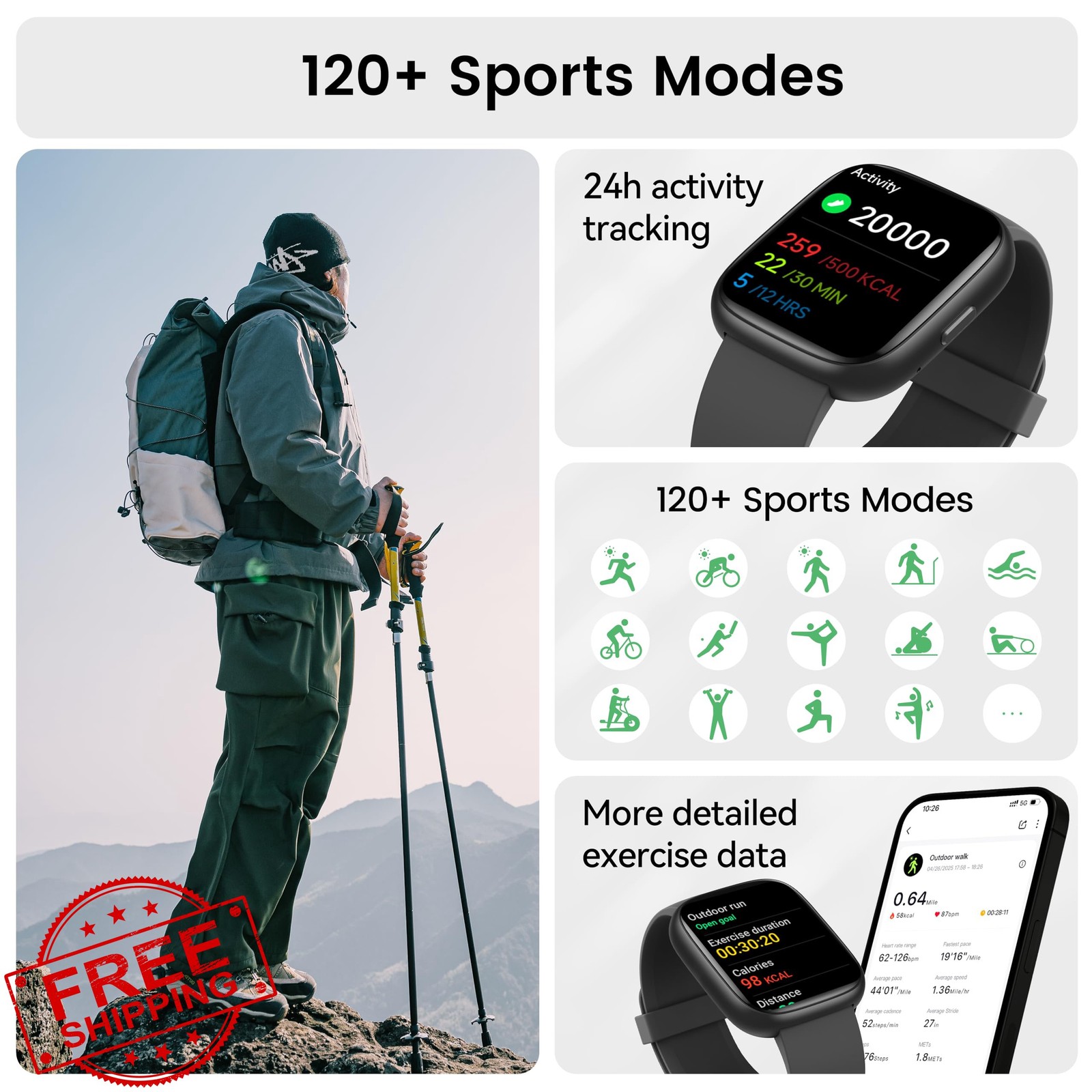 Smart Watch with Alexa 1.83" HD Touchscreen BT Calling