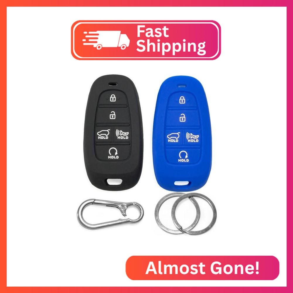 2-Pack Click&Fit Silicone Key Fob Covers Compatible with Hyundai 2021-2024 Tucso