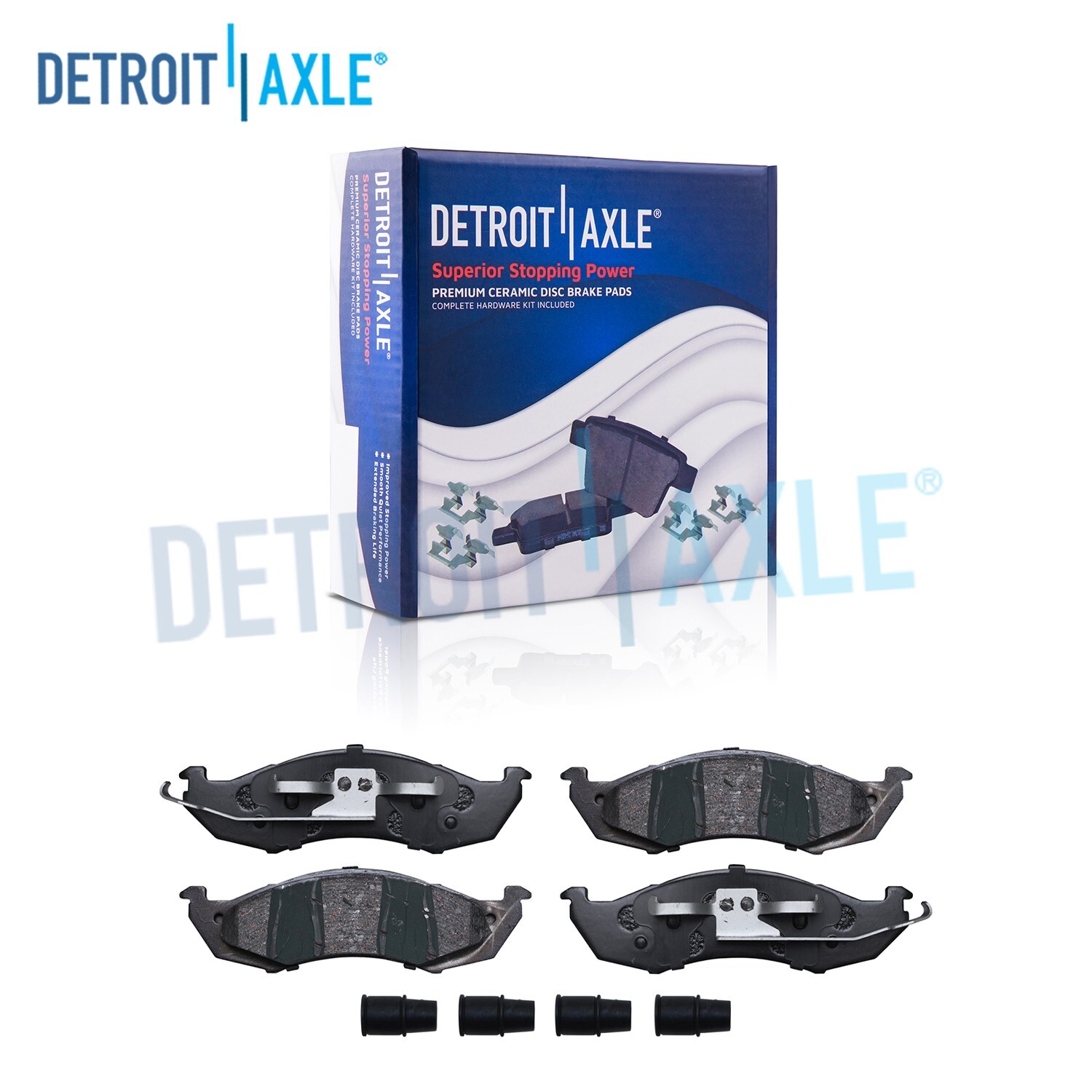 Front Ceramic Brake Pads Hardware for 1993 - 2002 Mercury Villager Nissan Quest