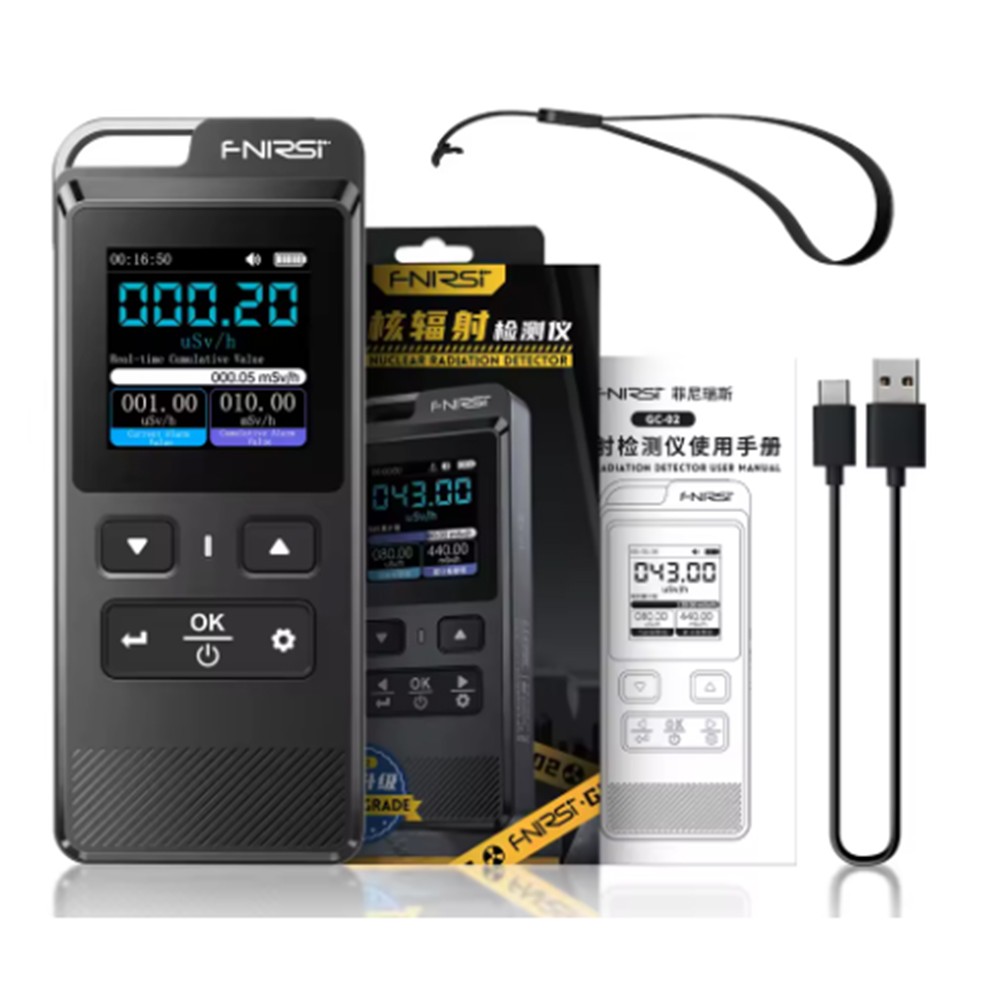 FNIRSI GC-02 Nuclear Radiation Detector Meter Geiger Counter Gamma X ray Tester