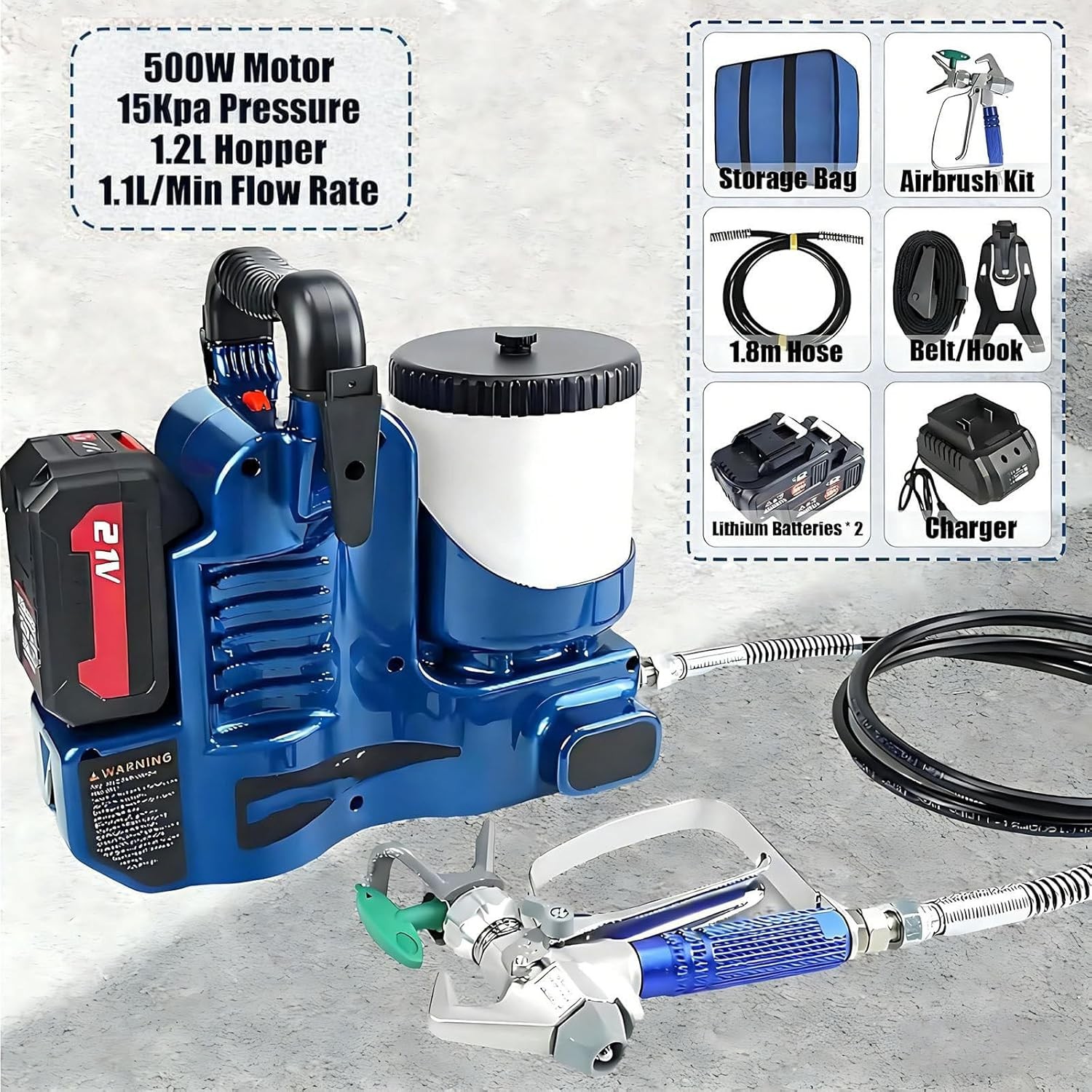 For Makita Airless Paint Sprayer Sprayer for Wall Paints Varnishes 18-21V