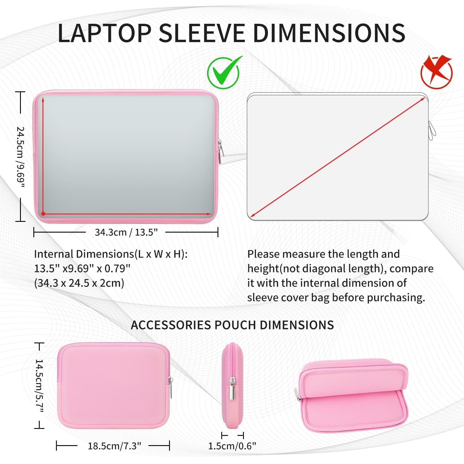 RAINYEAR 14 Inch Laptop Sleeve Protective Case Soft Fluffy Lining Padded Zipp...