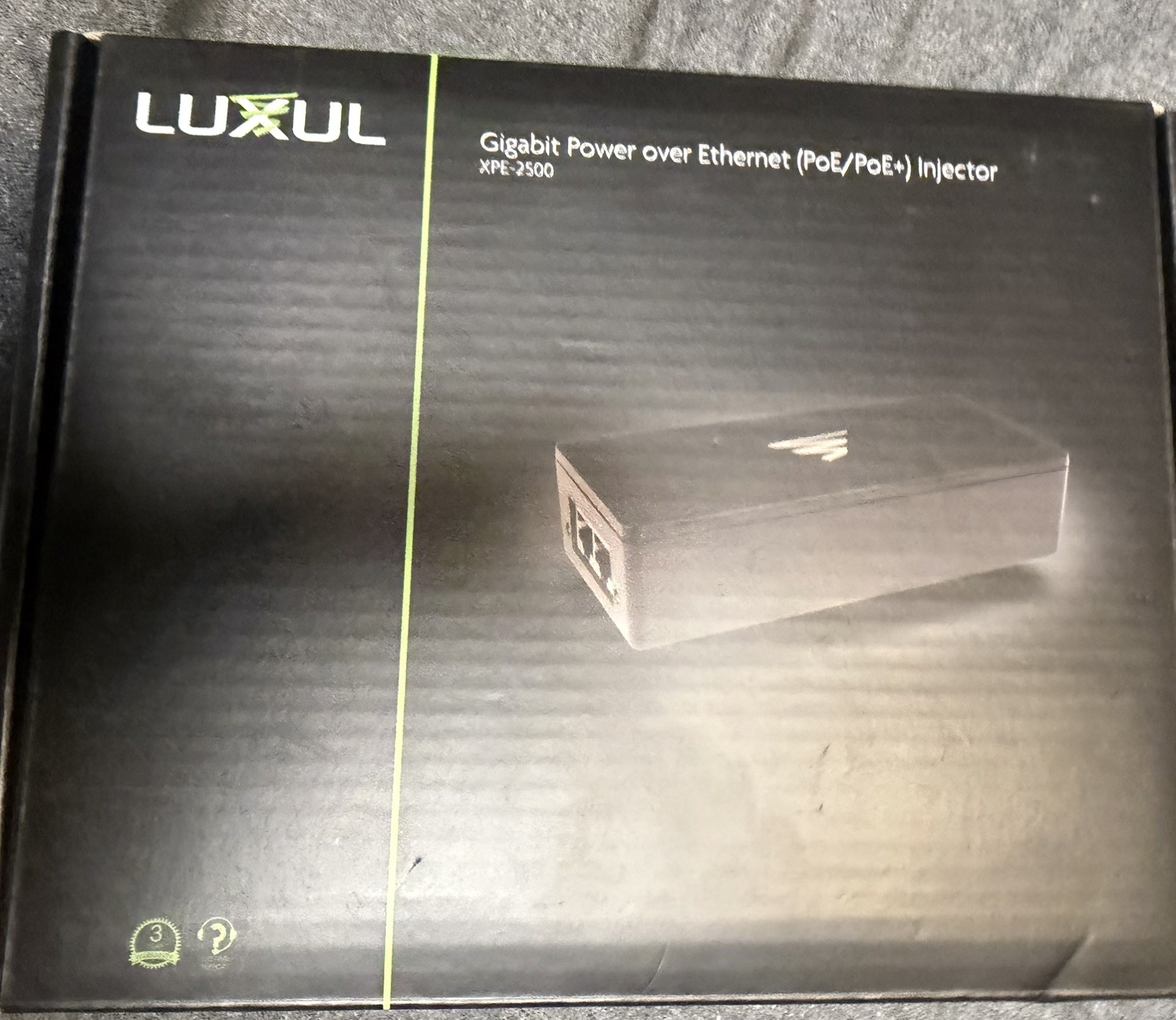 LUXUL. POE+ Gigabit Power Over Ethernet Injector-XPE-2500 (New In Box)