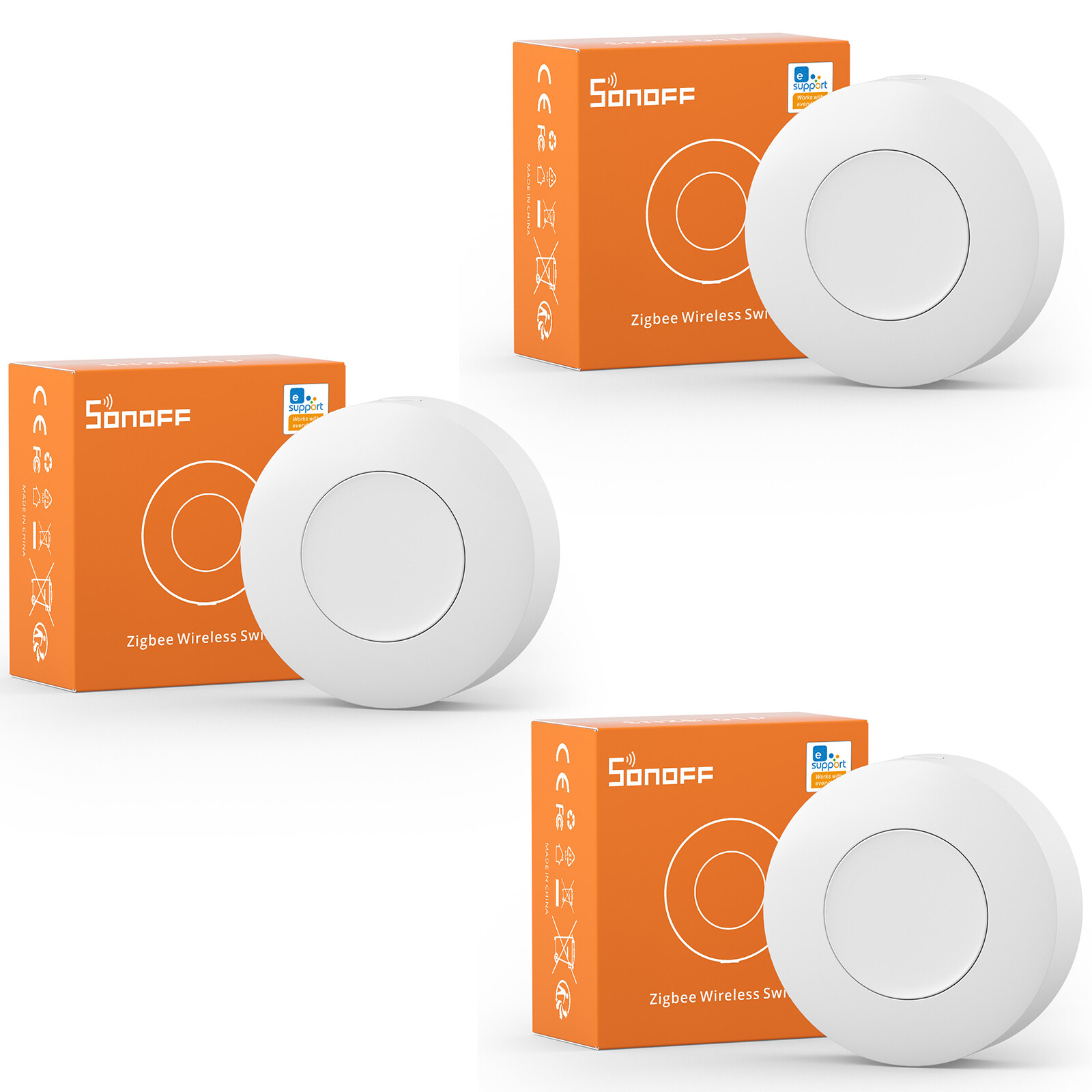 3PCS SONOFF SNZB-01P Zigbee Wireless Switch Custom Button Action Smart Scene DIY