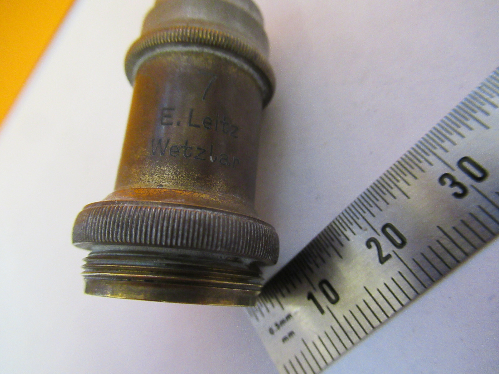ANTIQUE LEITZ GERMANY OBJECTIVE "7" LENS MICROSCOPE PART AS PICTURED &A2-FT-86