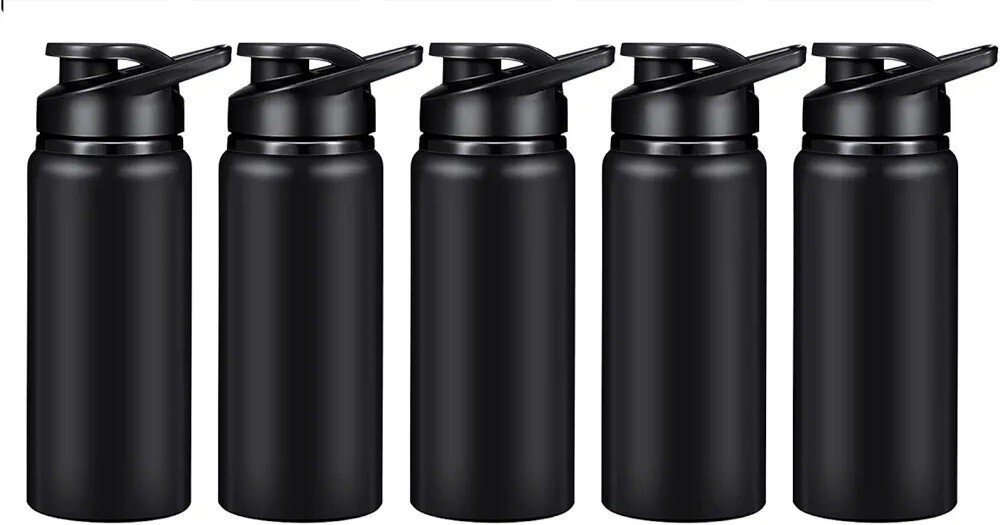 5 Pack Aluminum Water Bottles 20 Oz Metal Sports Bottles with Snap Lids Portable