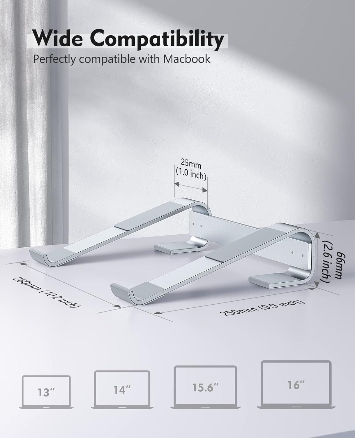 Soqool Laptop Stand for Desk,Aluminum Computer Stand for Cooling,Sturdy Stable E