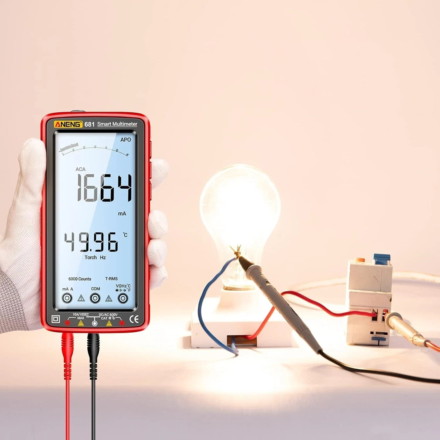 Digital Multimeter Tester Auto-Ranging TRMS 6000 Counts Voltmeter Smart Rech...