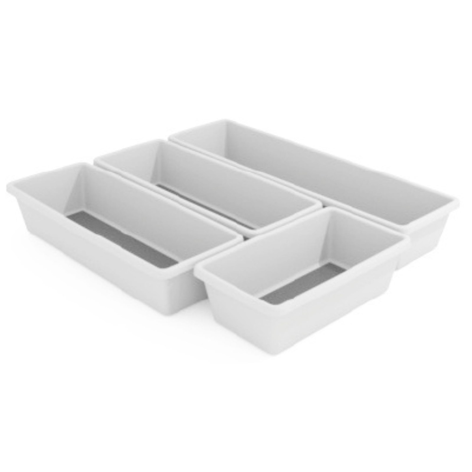 Oggi Set of 4 White Drawer Slim Organizers - 4, / Taupe
