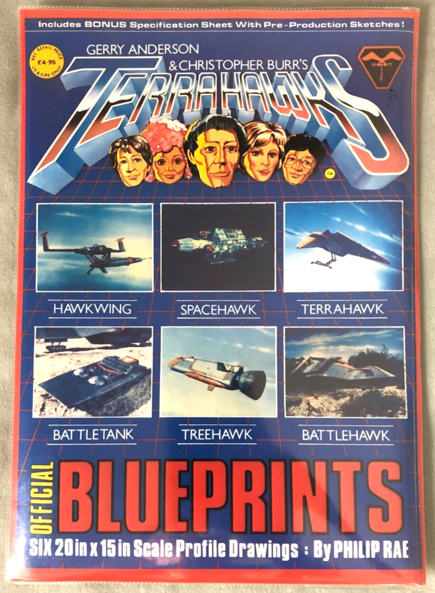 Original 1983 Gerry Anderson TERRAHAWKS Blueprints (Sealed New) Six 20x15 Prints