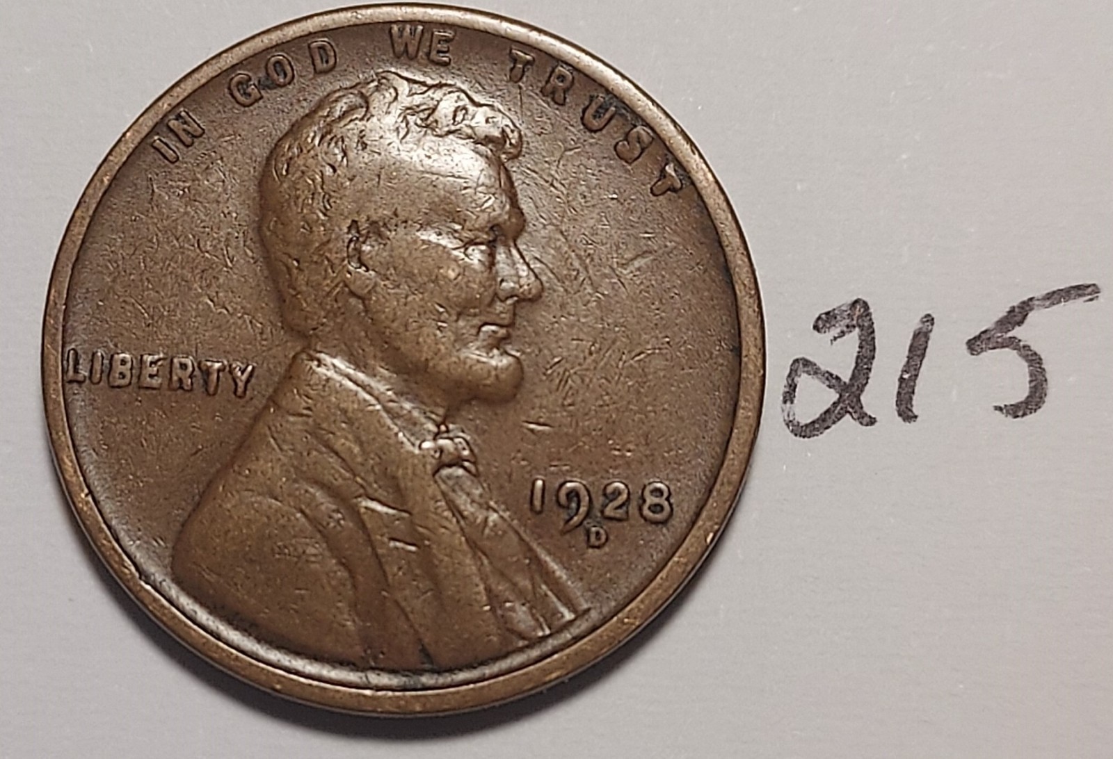 1929-D Lincoln Wheat Cent  FINE  #215
