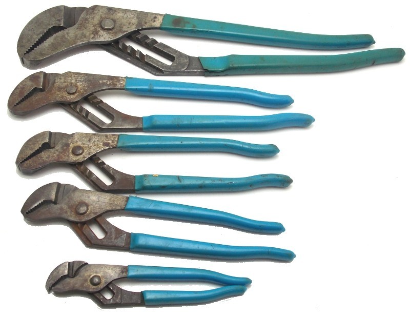 5 Piece Channellock Tongue & Groove Pliers Set 426 7" - 460 16.5" Made USA Used