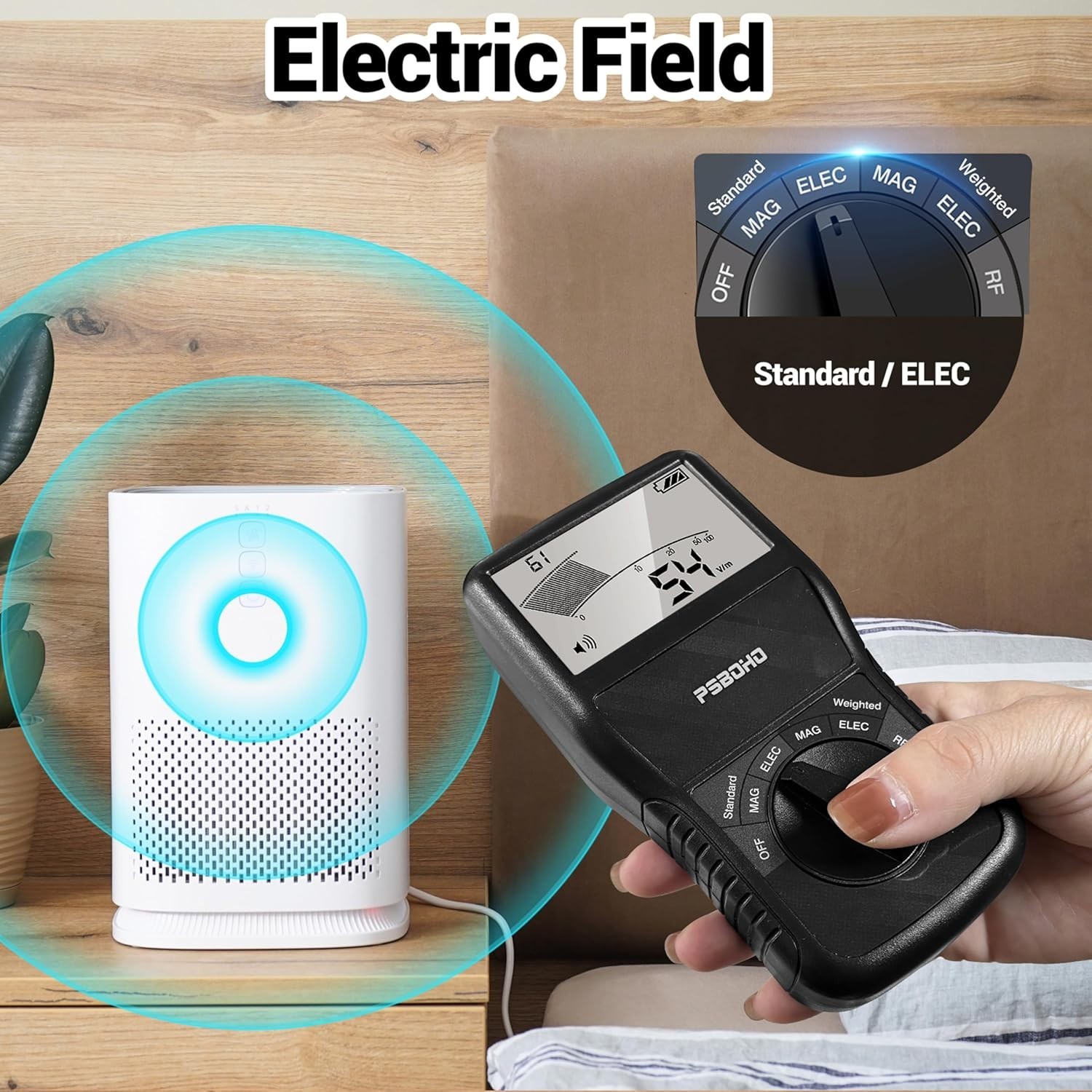 EMF Meter, 3-in-1 Multi-Field Electromagnetic Radiation Detector for EF RF MF...