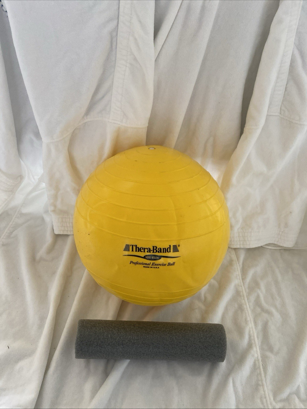 Thera-Band SDS 45 CM Yellow New With Foam Roller Soft Density 113/4” X 2 3/4”