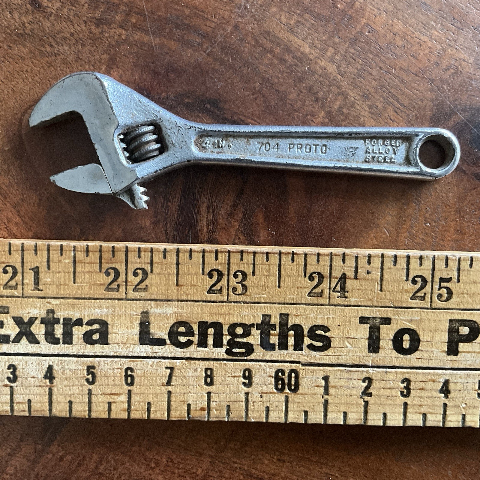 Vintage Proto 704 Adjustable Wrench 4 inch SAE Metric Made in the USA