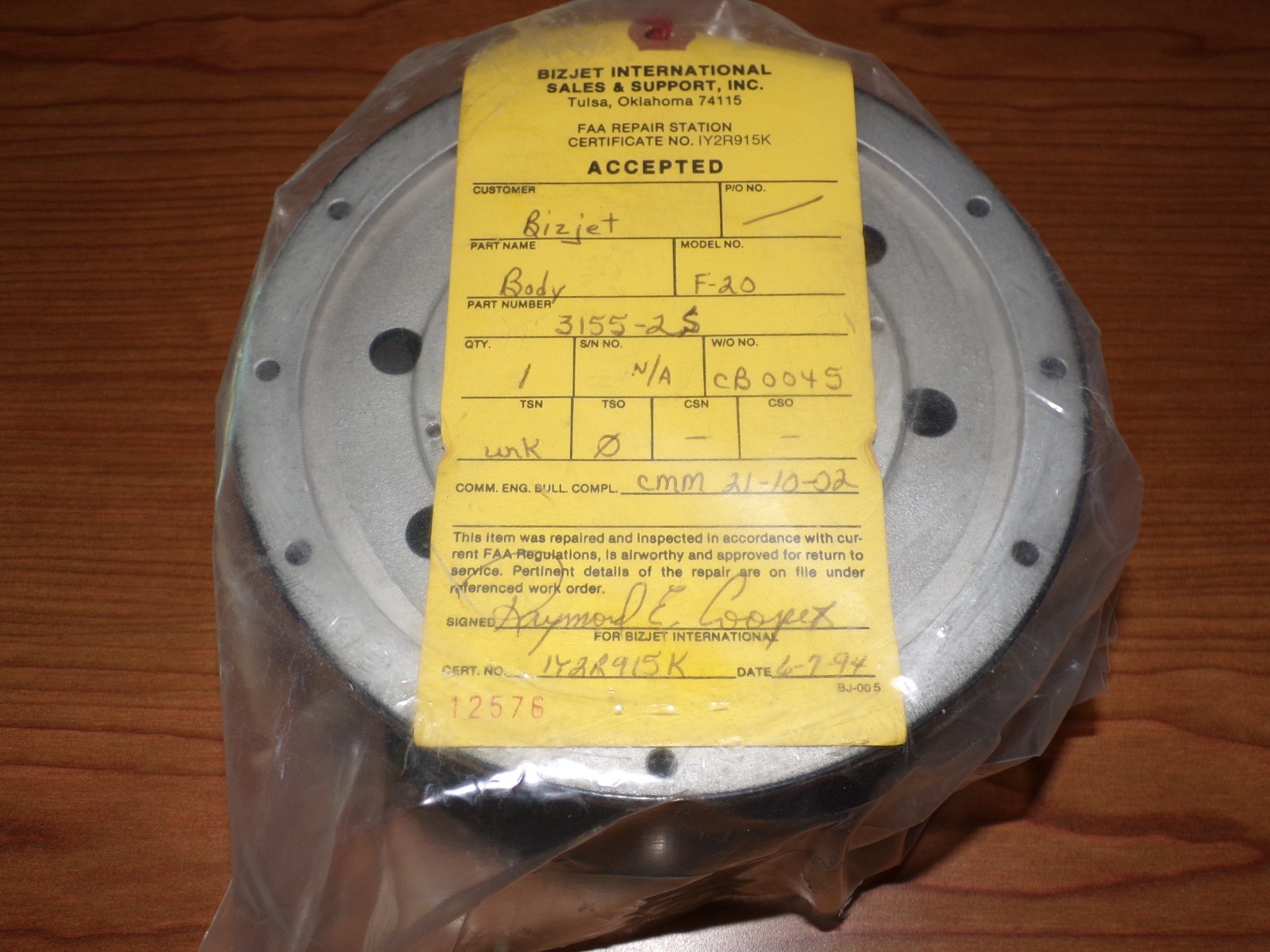 Bizjet F-20 Body Assy P/N 3155-2S