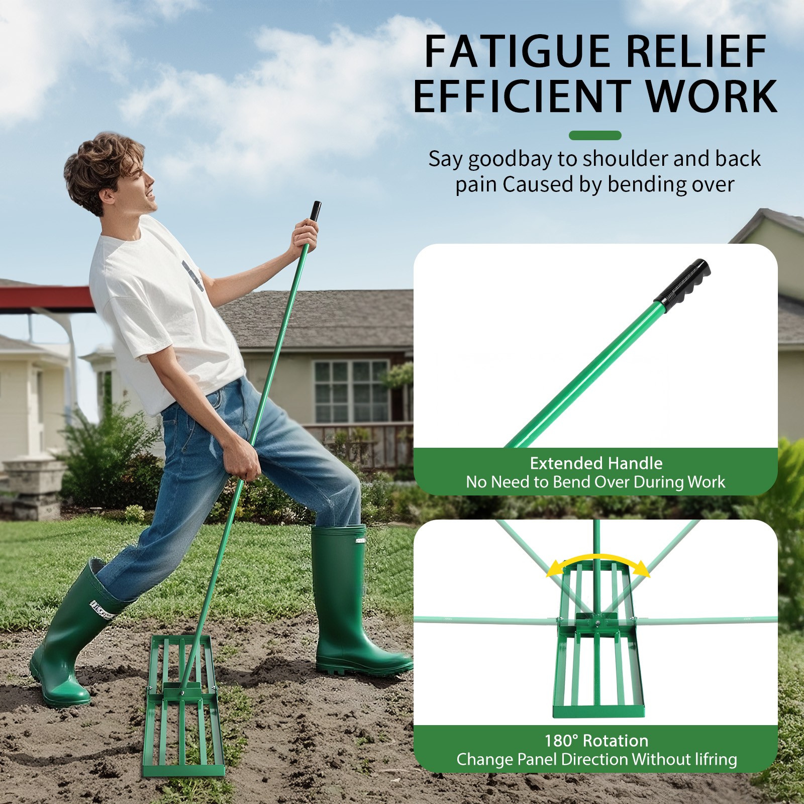 36*9.8*75inch Lawn Leveling Rake