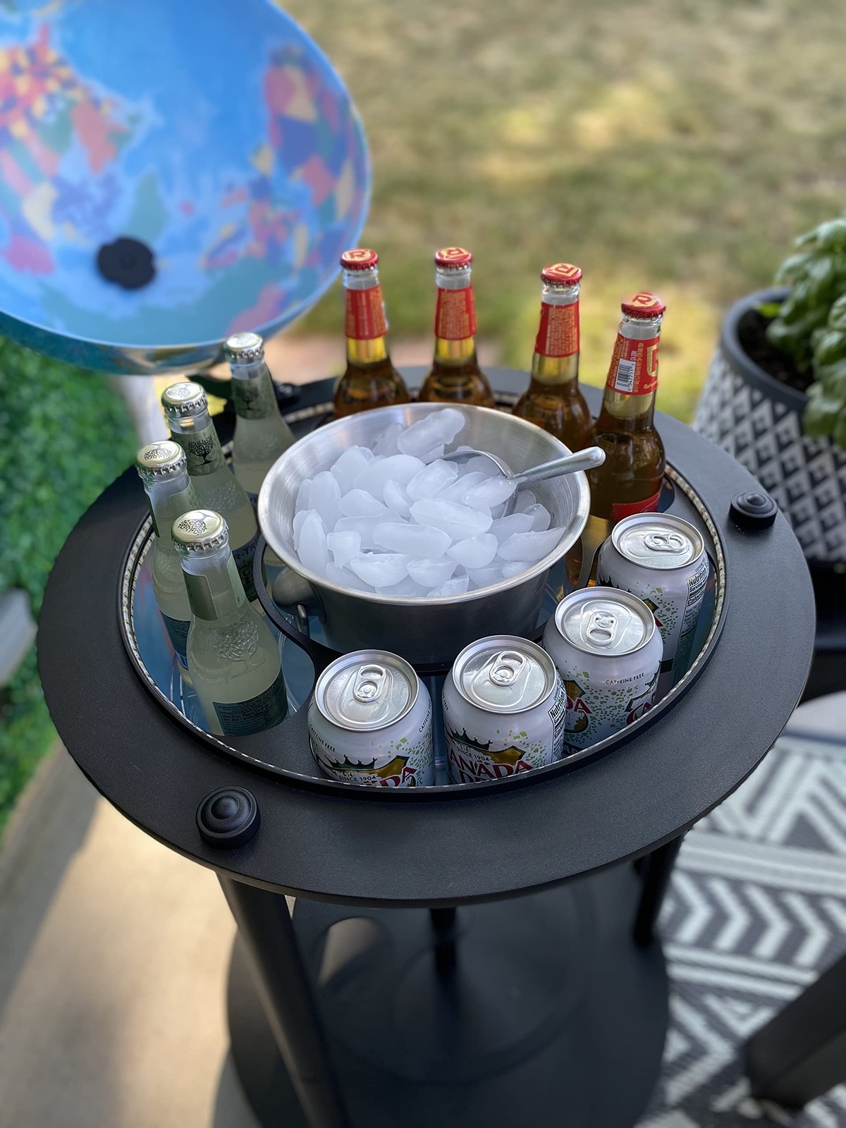 Replogle Illuminated Empire Bar Globe 16" - Gray Ocean