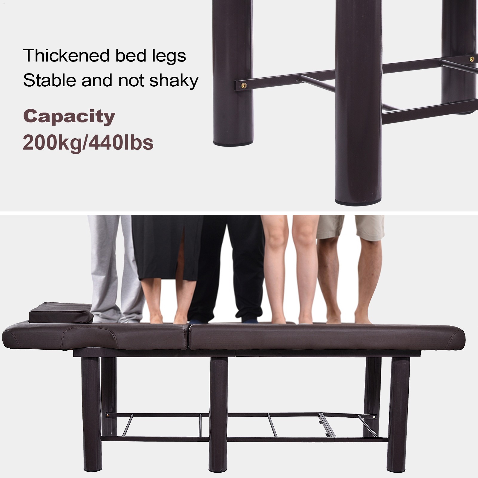 Portable Physical Therapy Massage Table - Stretching Treatment - Brown