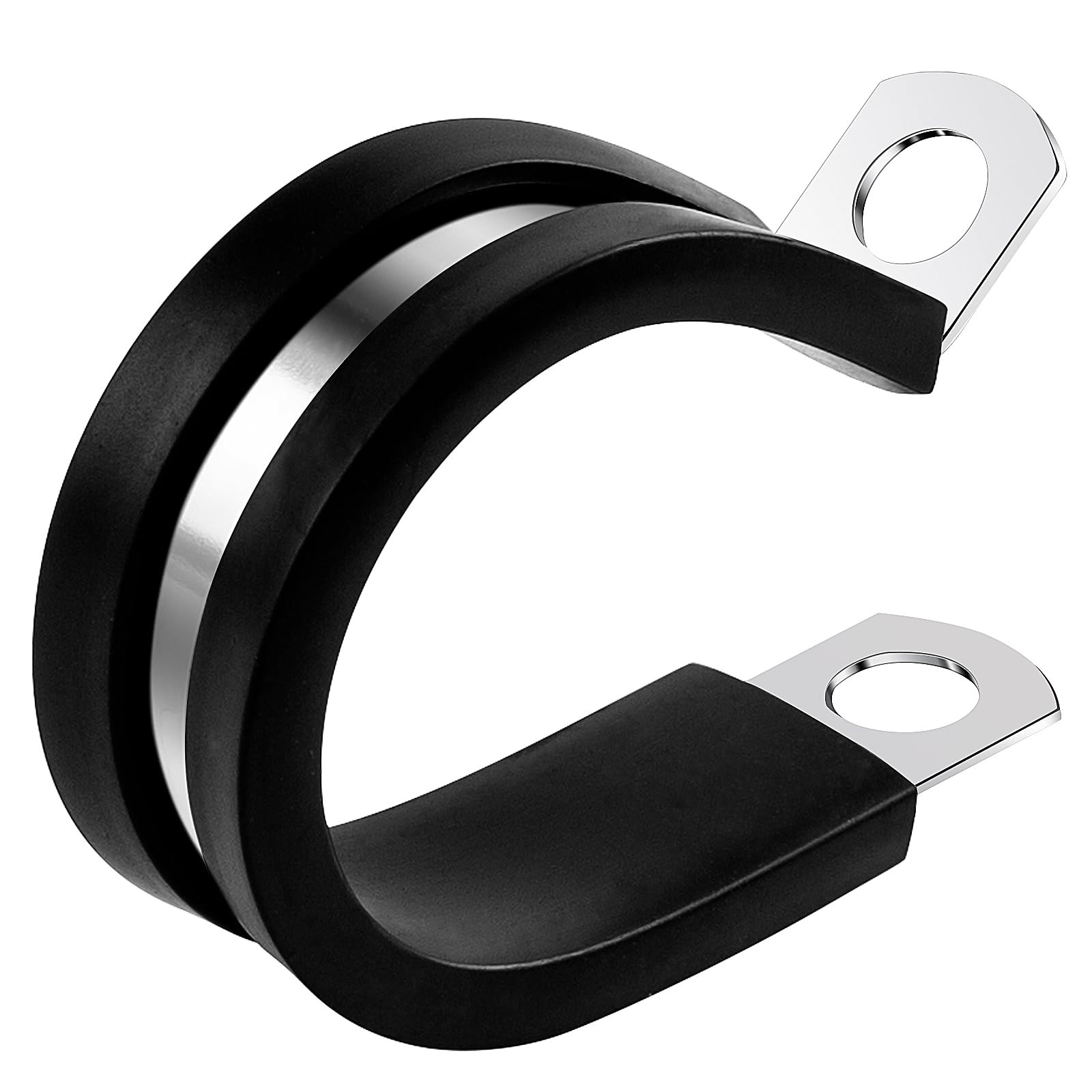 20 Pcs 1 Inch Stainless Steel Cable Clamps, Rubber Coated Insulated