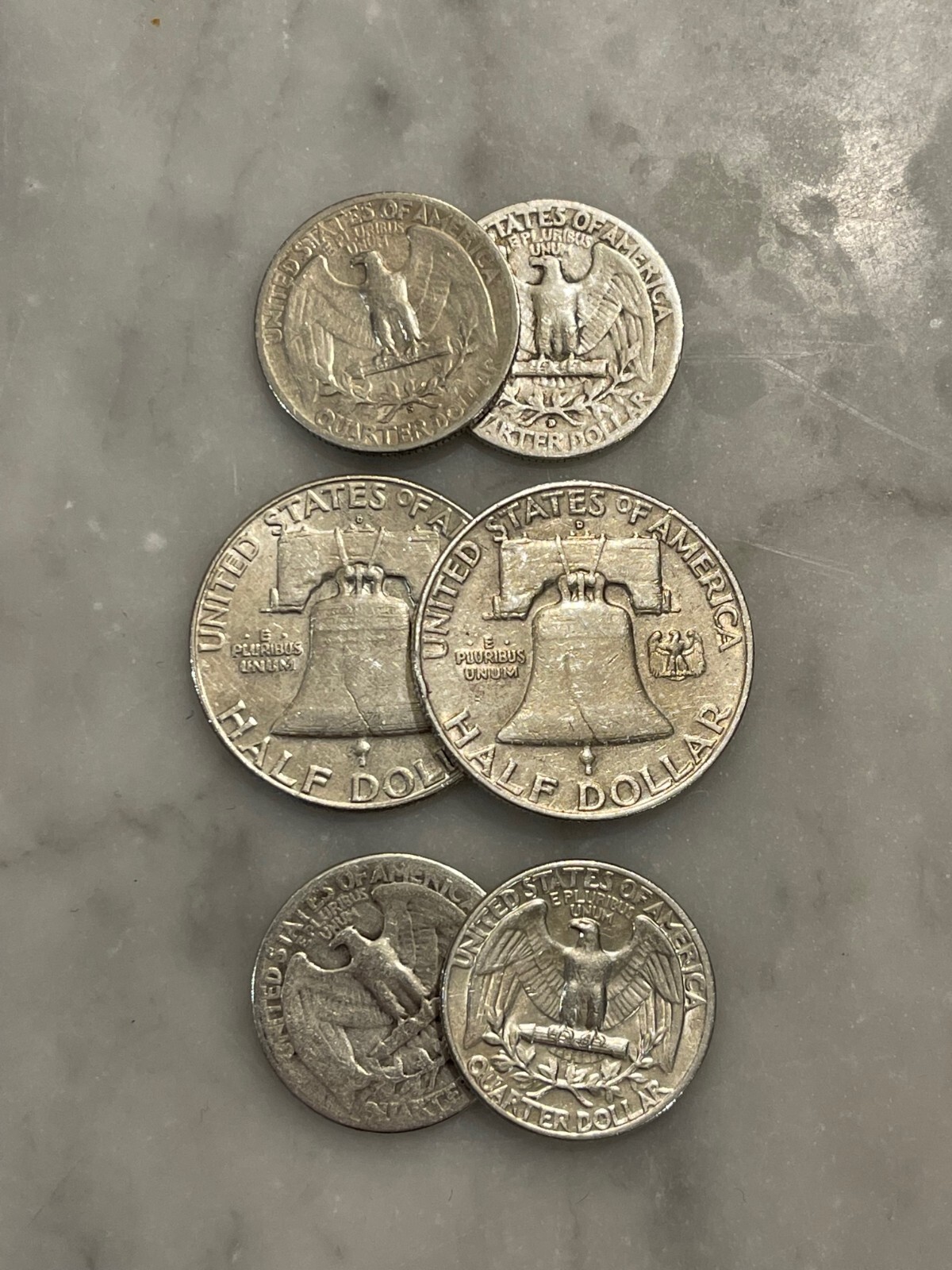 $2 Face 90% Silver (2) Franklin Half Dollar (4) Quarters - Choose How Many Lots!