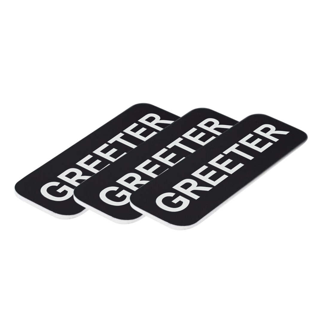 Greeter 1 x 3" Name Tag, (3 Pack)