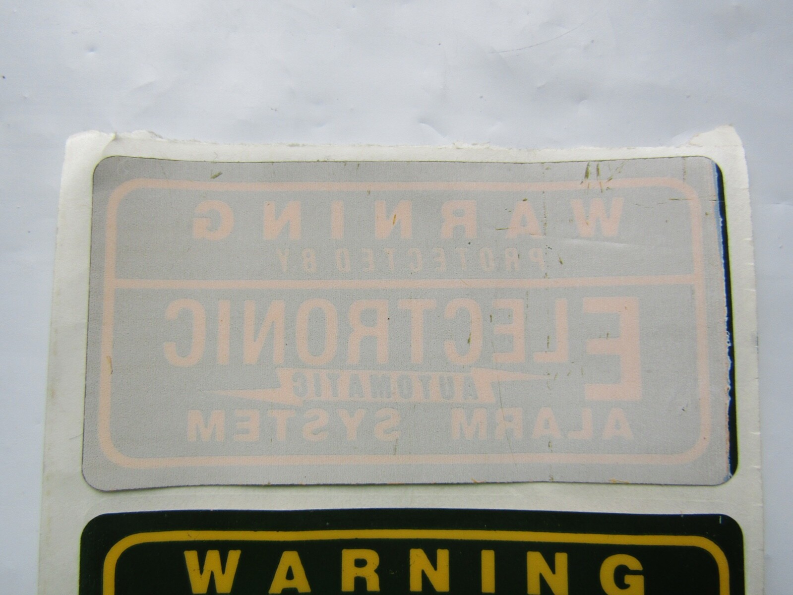 Warning Protected By Electronic Automatic Alarm System Decal Sticker Vintage
