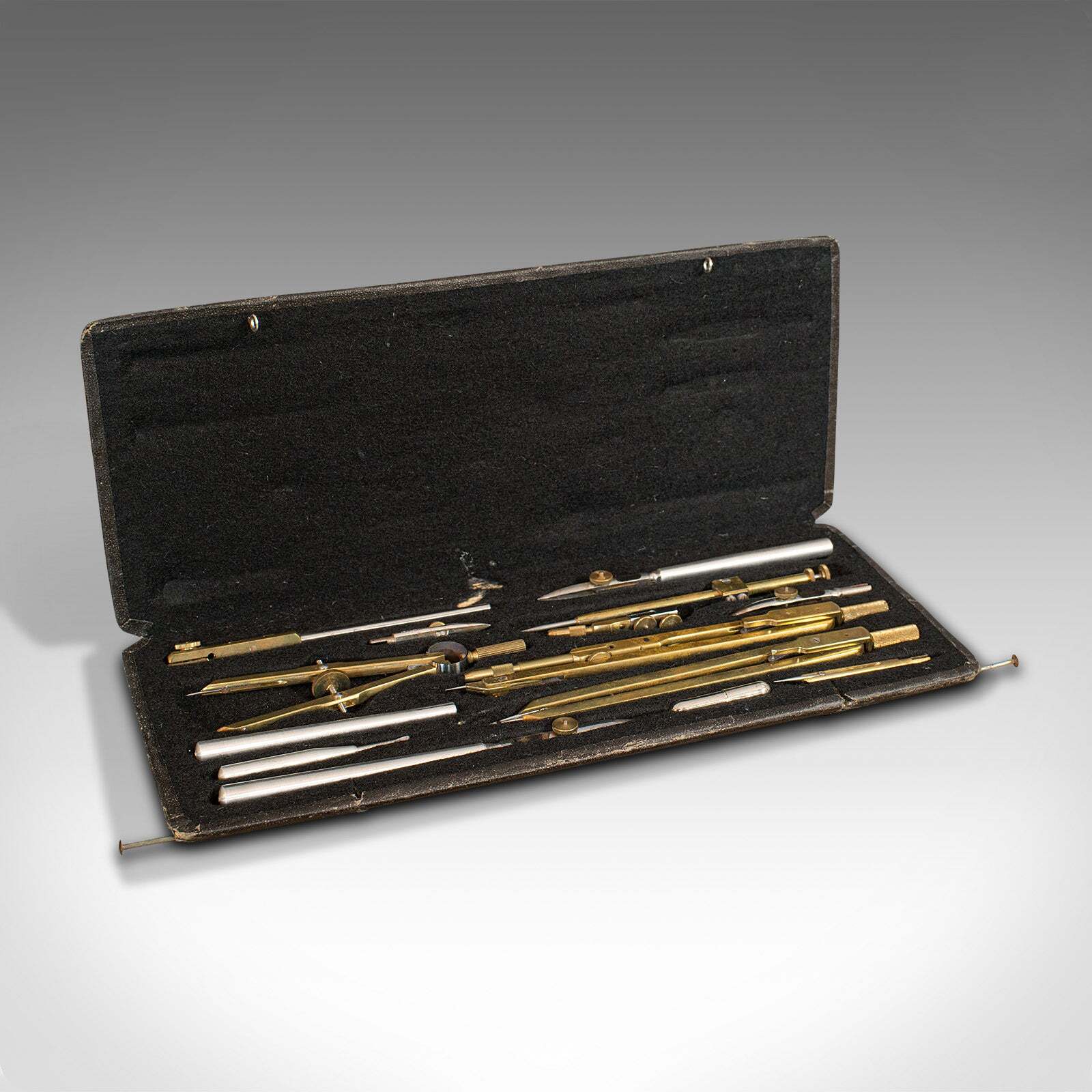 Antique Drawing Instrument Set, German, Cartographer, Technical, Richter, C.1910