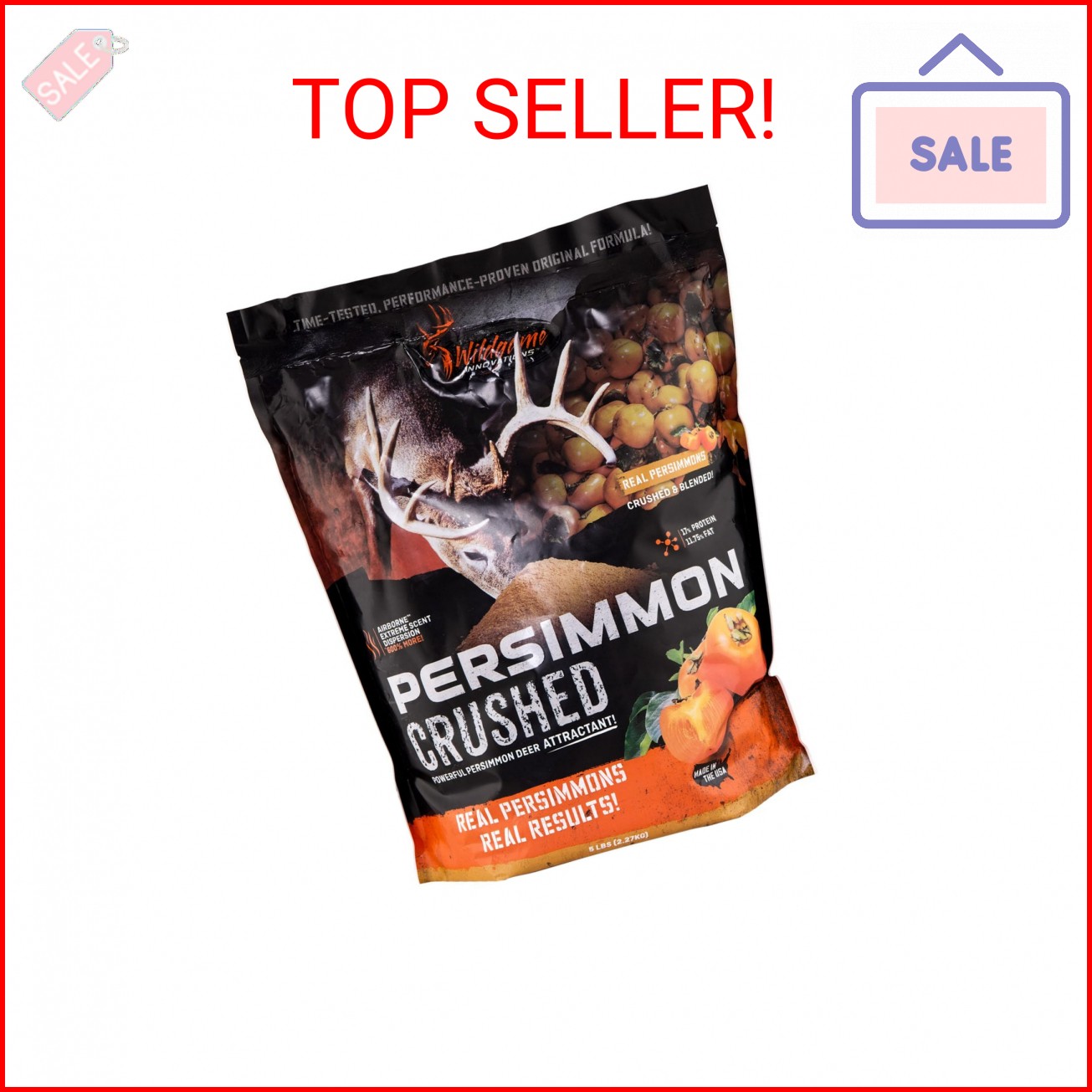 WILDGAME Innovations Persimmon Crushed Deer Attractant, 5lb Bag | Powerful Nutri