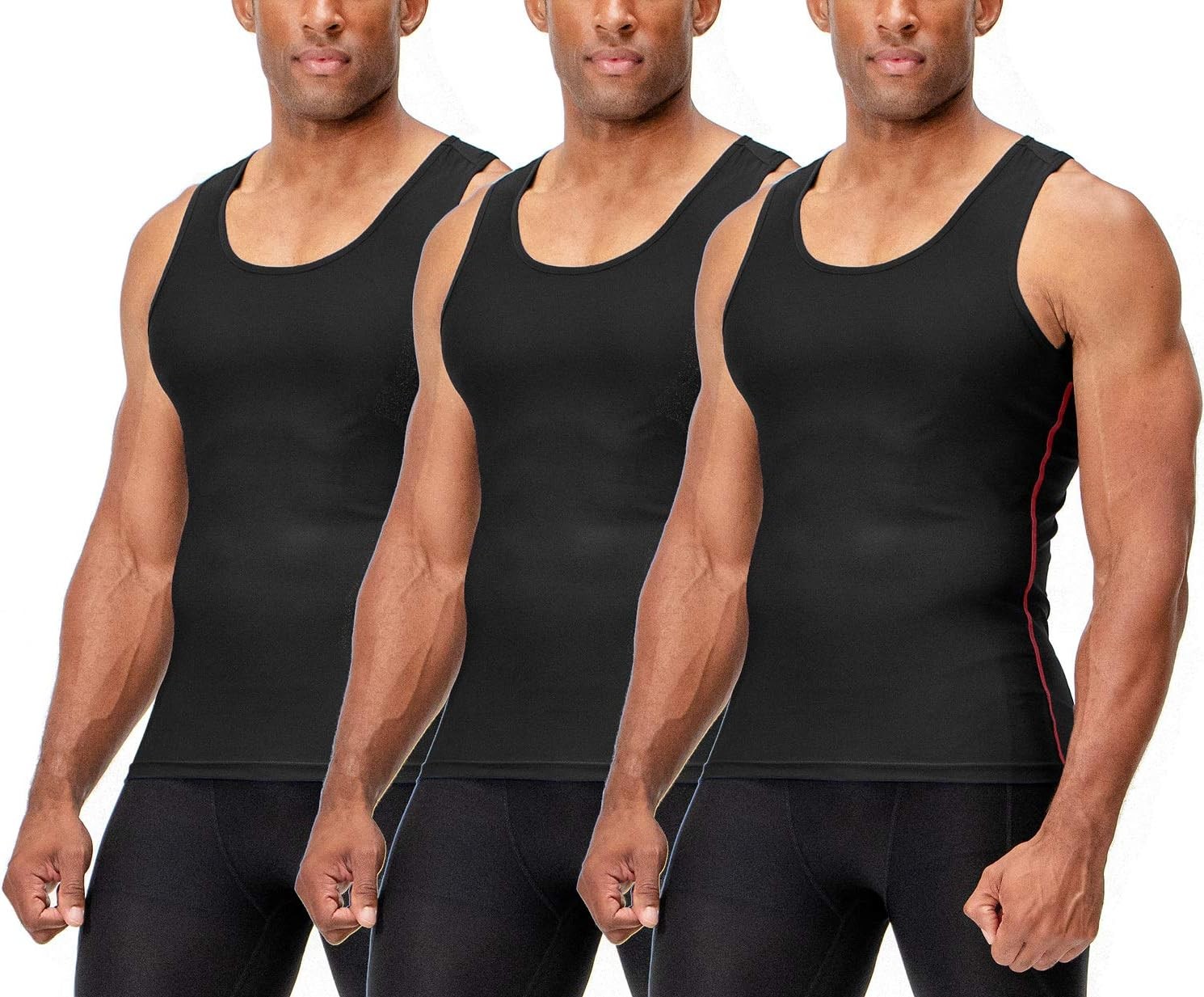 DEVOPS 3 Pack Men's Muscle Dry Fit Small, #2 [3 Pack] Black / /