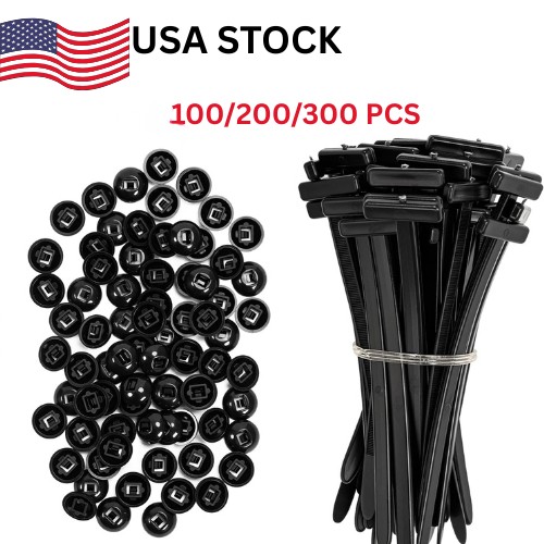 Self-Locking Heavy Duty Nylon Zip Ties - Universal Cable Tie Buckle Holder