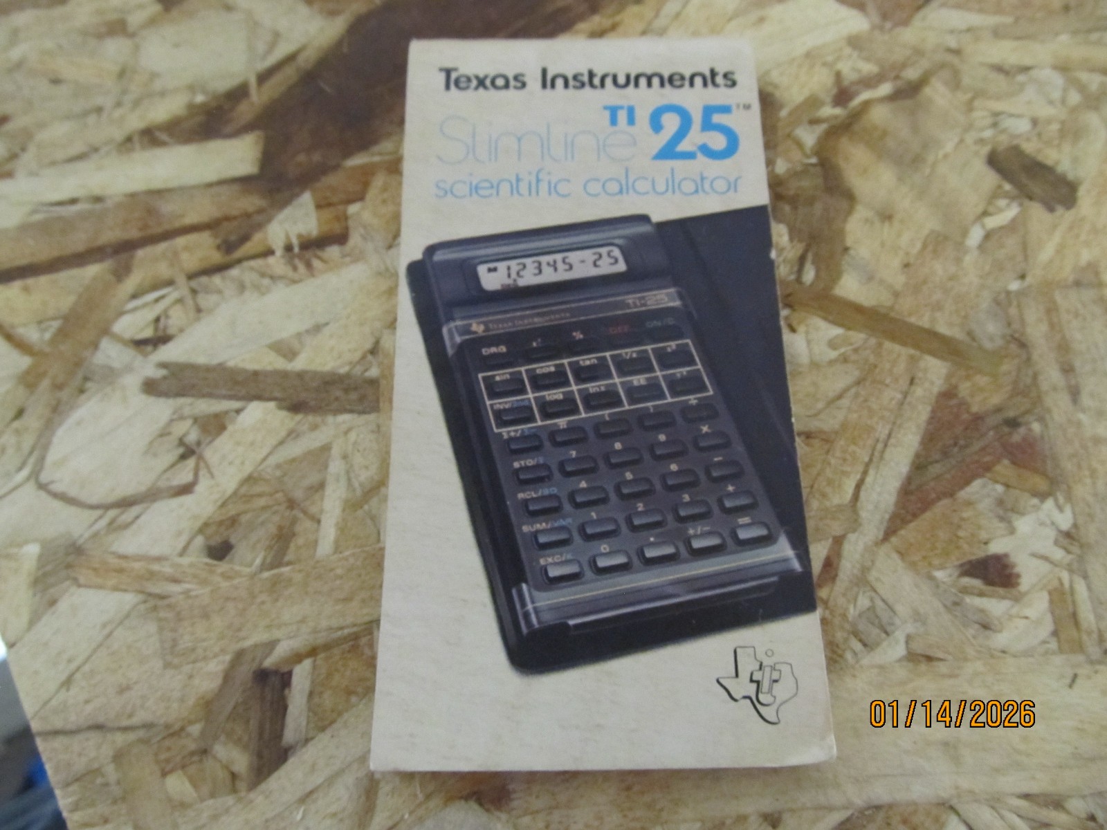 Vintage Texas Instruments Slimline 25 Scientific Calculator Manual Only