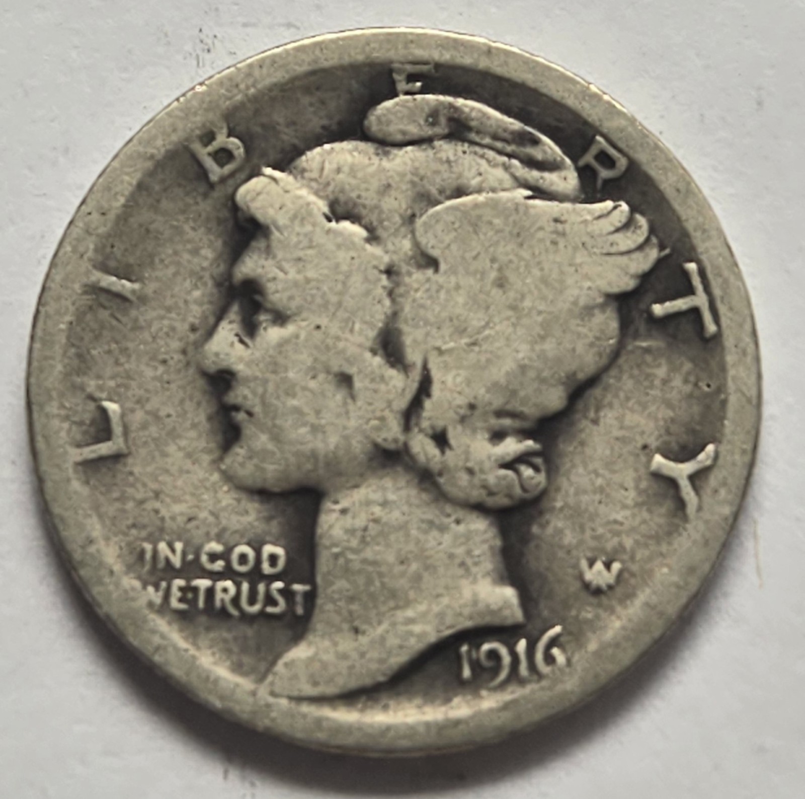 1916 Mercury Silver Dime 10c - "Nice Coin" - Free Shipping