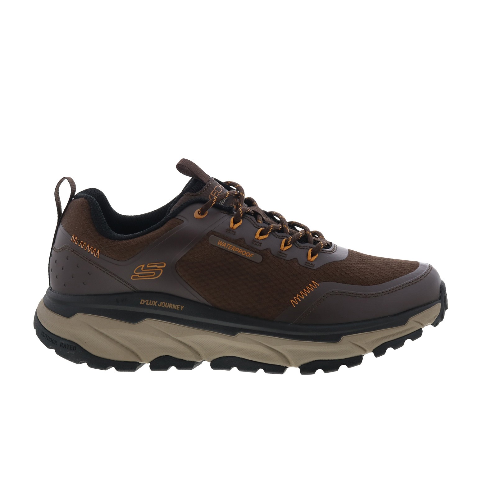 Skechers Waterproof D'Lux Journey - Slate Peak Mens Brown Athletic Shoes
