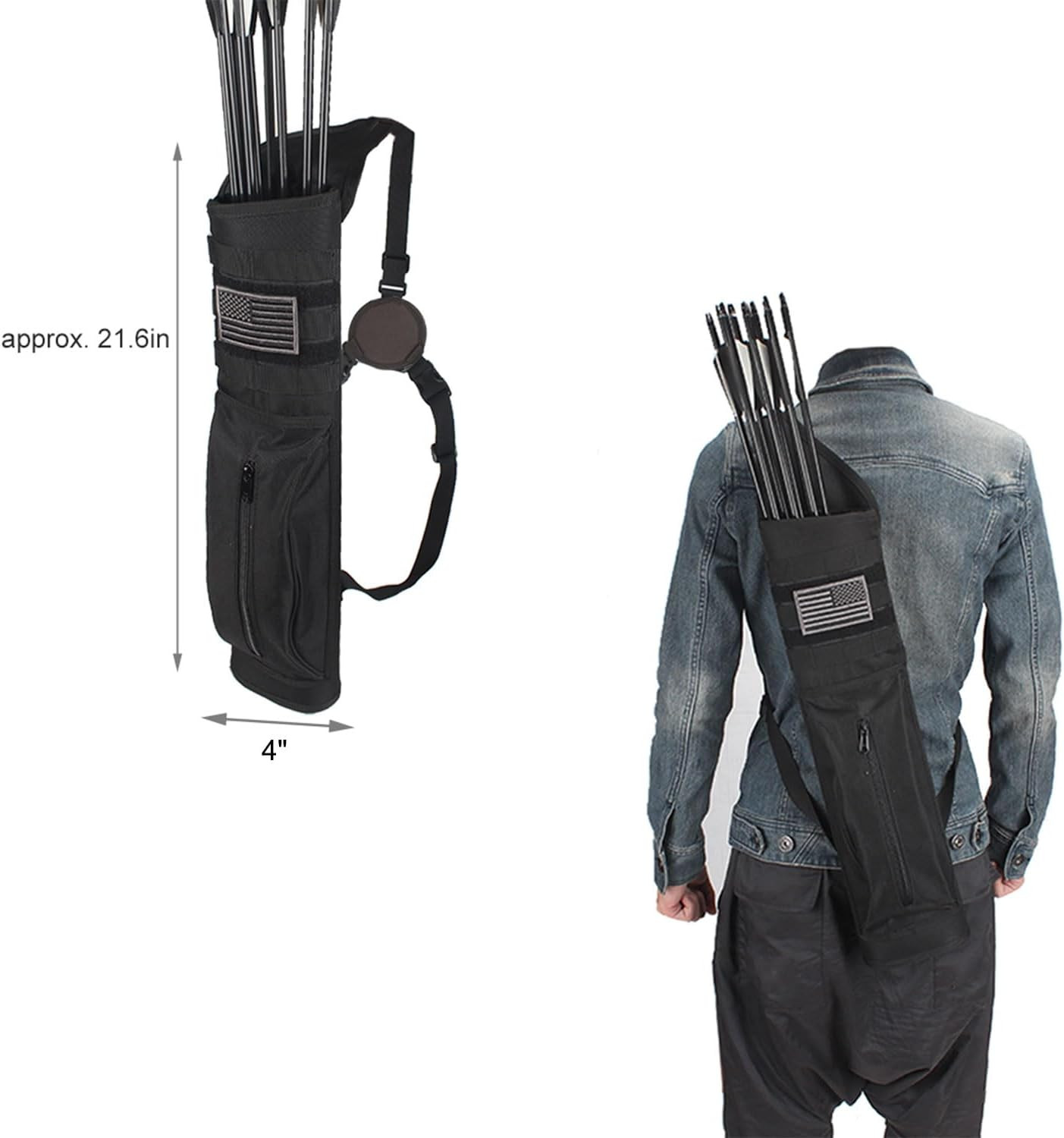 Archery Multi-Function Back Arrow Quiver with Molle System Shoulder Arrows Holde