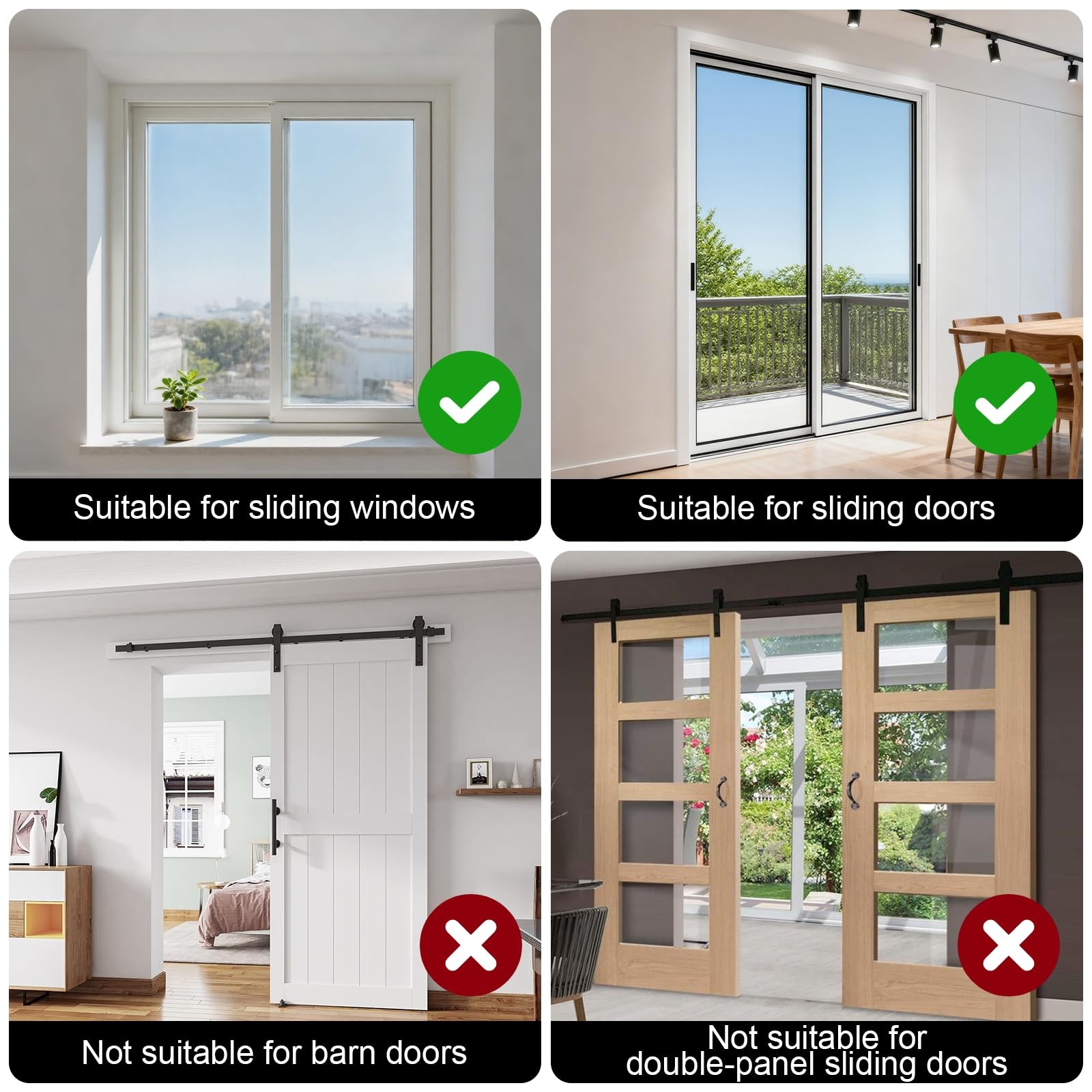 AceMining 1 Pack Sliding Door Security Bar, Patio Lock, 1 Pack, White