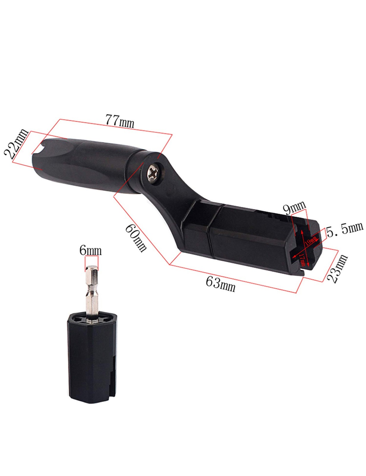 Guitar String Winder & Bridge Pin Remover for String Instruments - Black