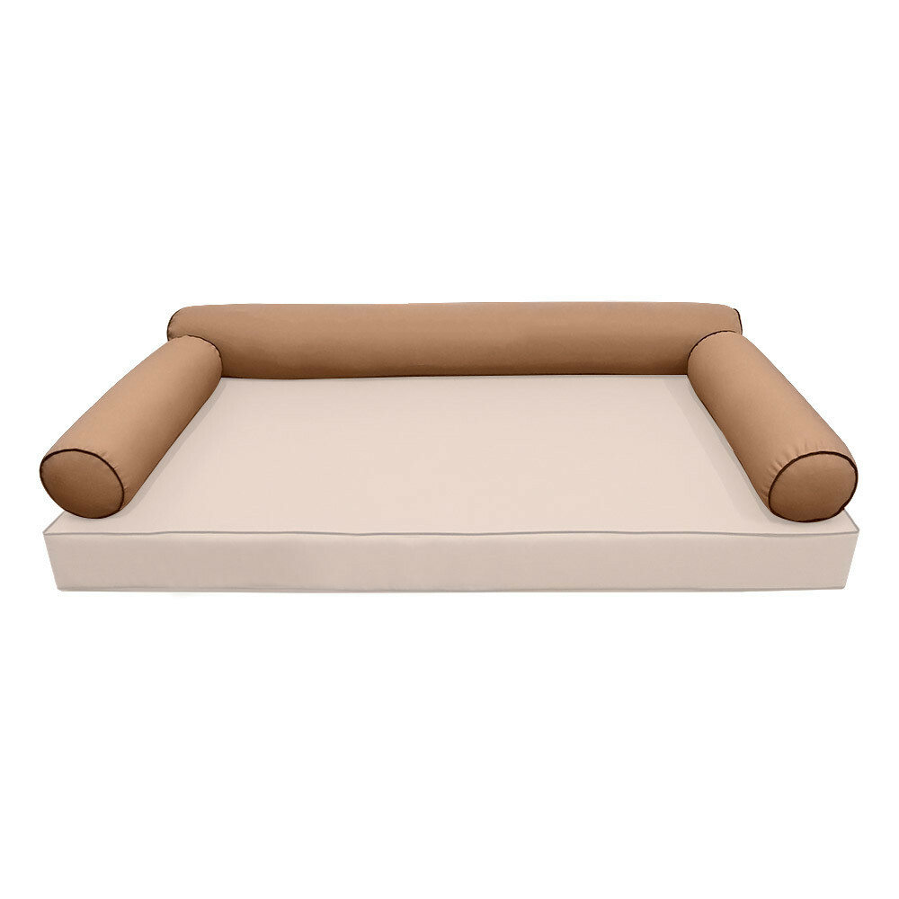 |COVER ONLY| STYLE 6 Full Bolster Pillow Daybed Porch Swing Contrast Trim AD104