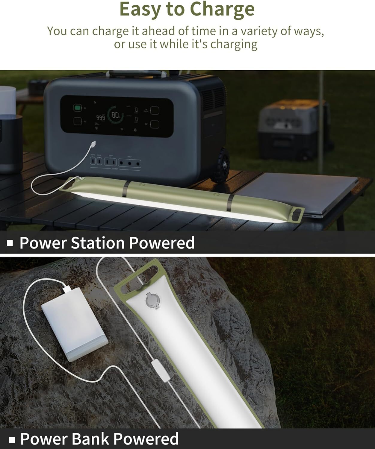ZTARX Inflatable LED Tube Camping Fill Light Outdoor Waterproof Travel Light USB
