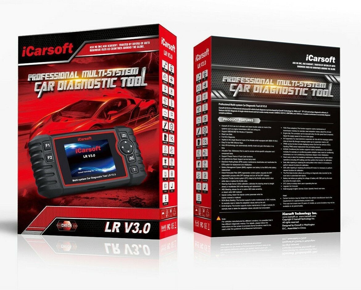 Range Rover L322 Diagnostic Scan Tool & Reset Fault Code Reader iCarsoft LR V3.0
