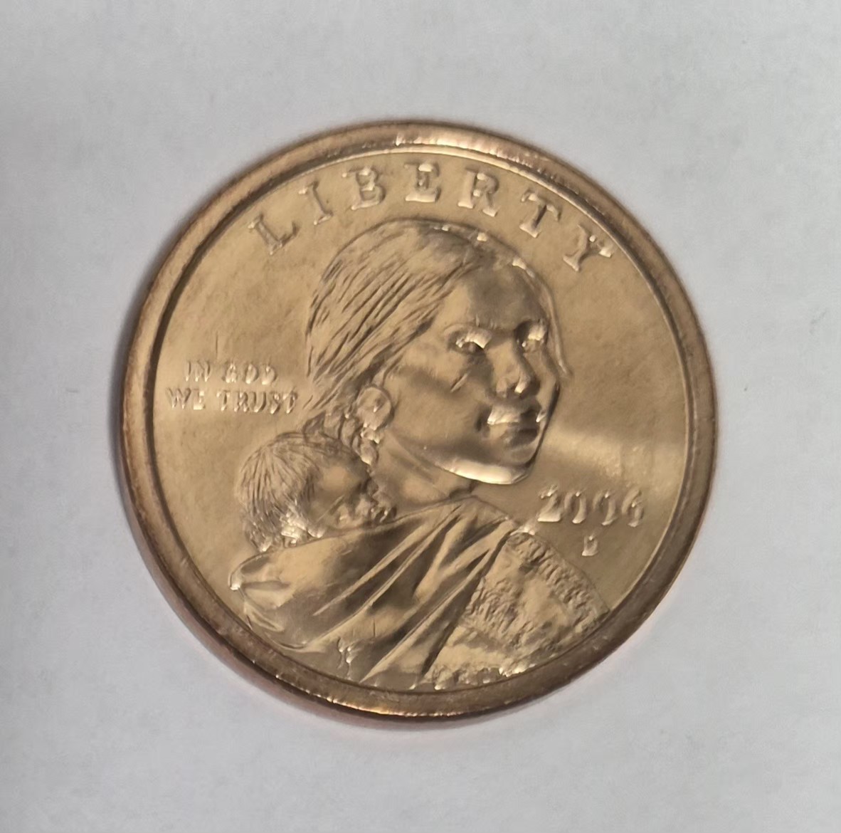 2006 D Sacagawea Native  American Dollar Coin Uncirculated From US Mint roll.